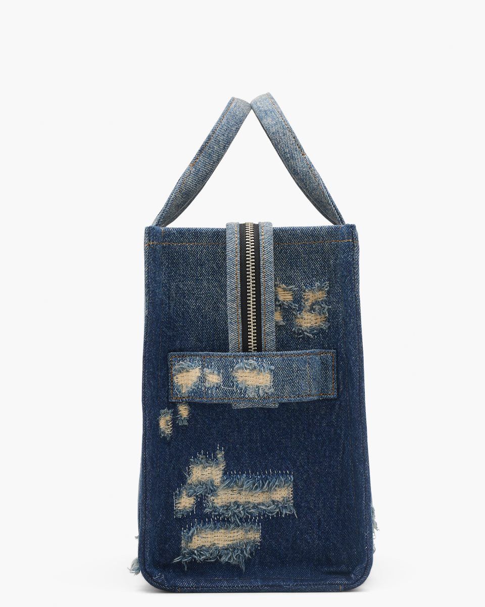 Indigo Marc Jacobs The Rip and Repair Denim Medium Tote Bag | 285607-LJT