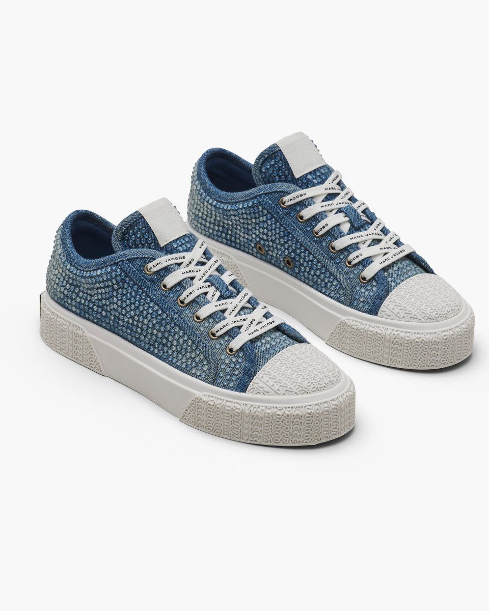 Light Blue Marc Jacobs The Crystal Denim Sneaker | 580469-LNY