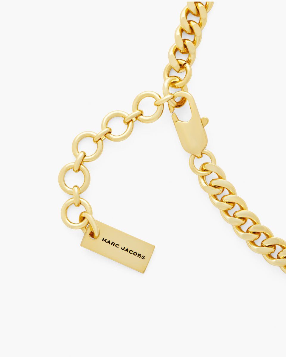 Light Gold Marc Jacobs The Mini Icon Charm Necklace | 027894-DGC