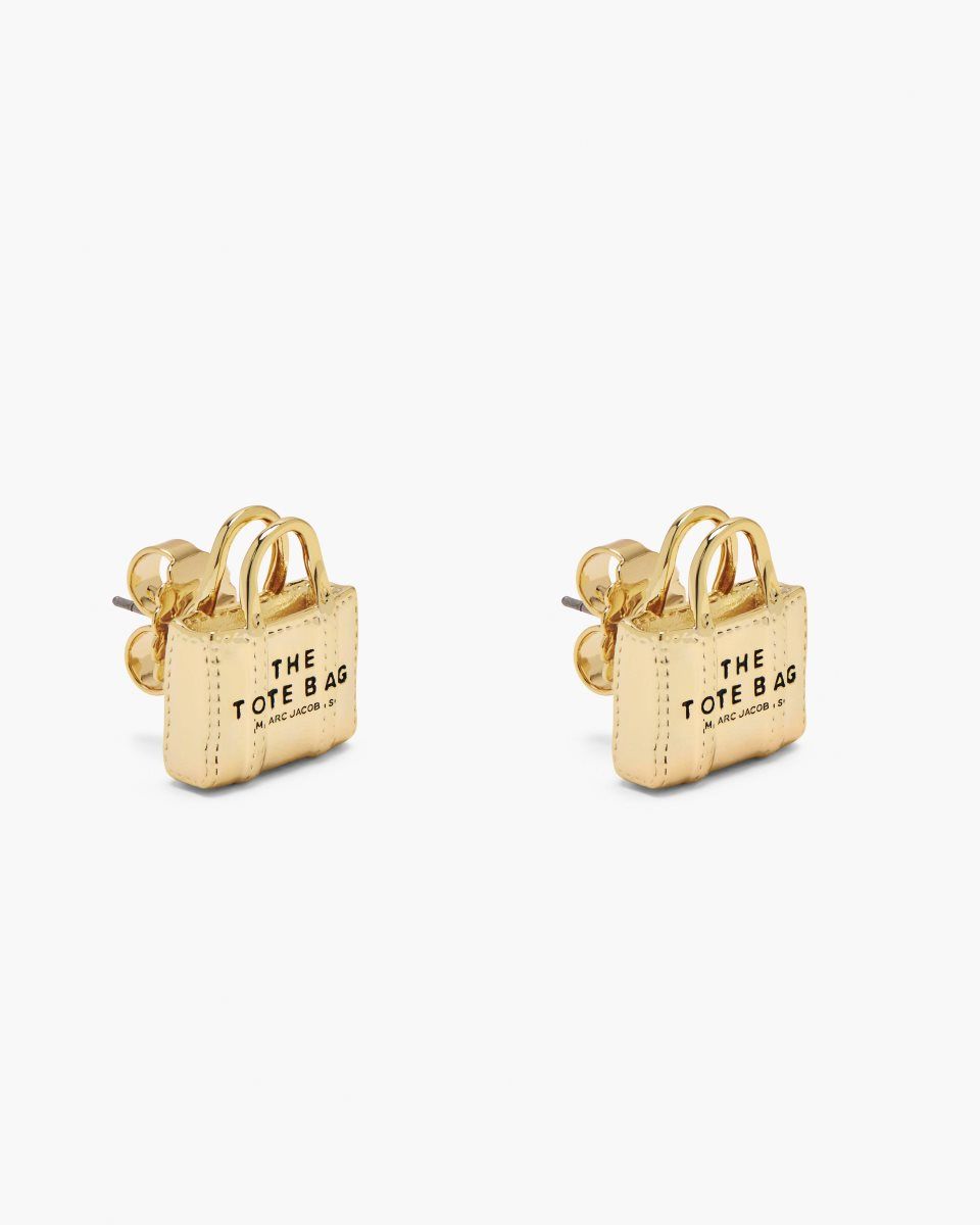 Light Gold Marc Jacobs The Tote Bag Stud Earrings | 186097-HDW