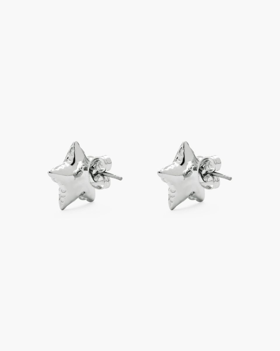 Light Silver Marc Jacobs Balloon Star Earrings | 879304-GZF