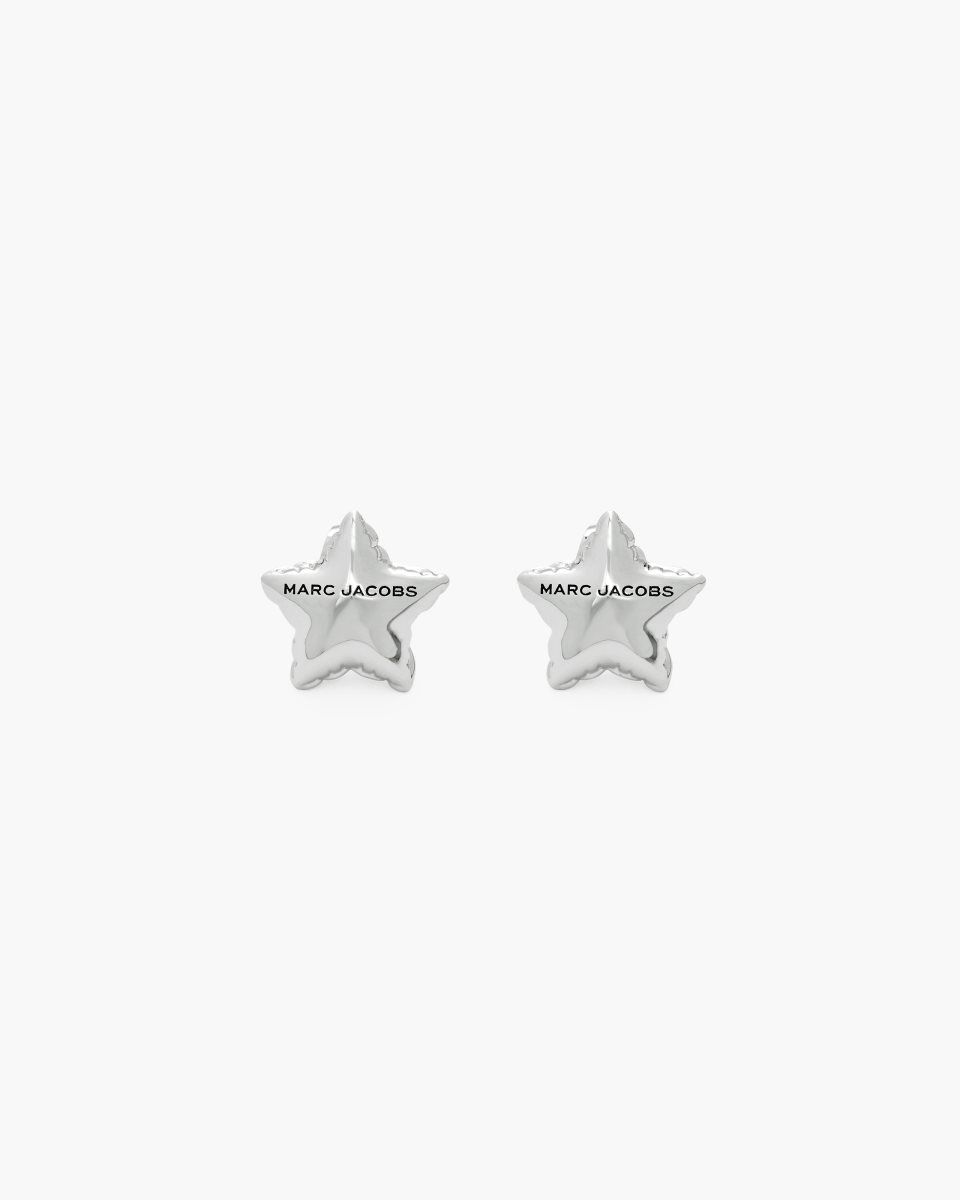 Light Silver Marc Jacobs Balloon Star Earrings | 879304-GZF