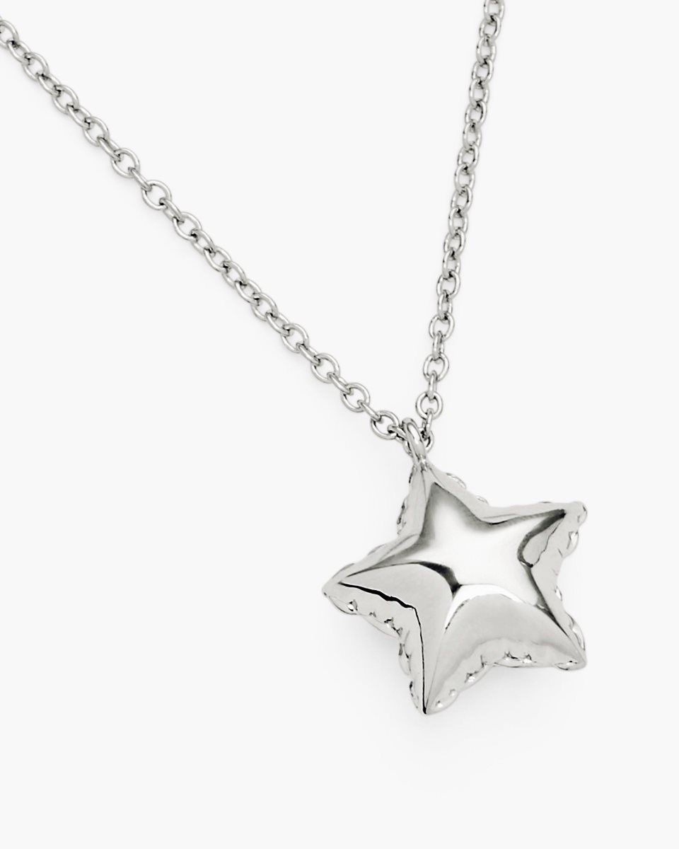 Light Silver Marc Jacobs Balloon Star Necklace | 234179-PFC