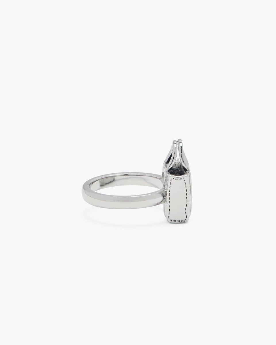 Light Silver Marc Jacobs The Tote Bag Ring | 291436-DKA