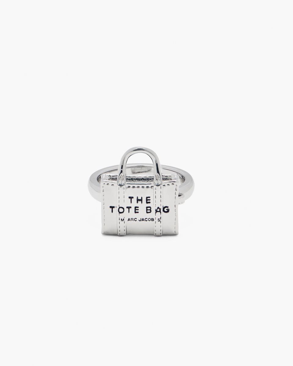 Light Silver Marc Jacobs The Tote Bag Ring | 291436-DKA