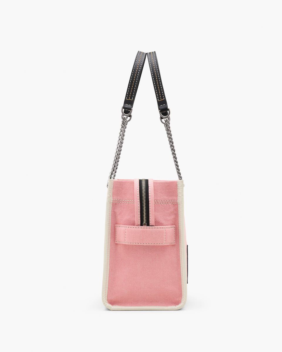 Pink Marc Jacobs The Denim Chain Medium Tote Bag | 438671-DWE