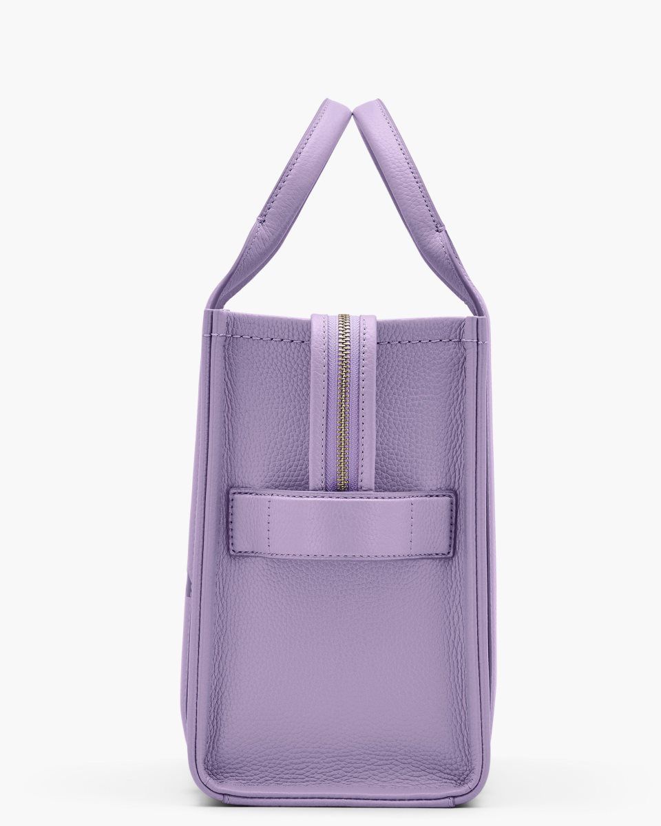 Purple Marc Jacobs The Leather Medium Tote Bag | 654273-EMP