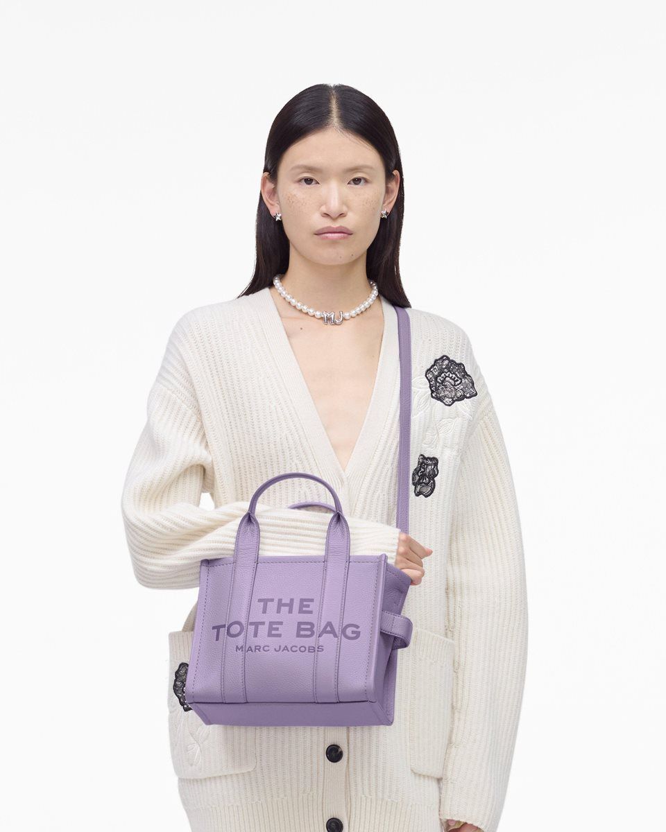 Purple Marc Jacobs The Leather Small Tote Bag | 268370-HXG