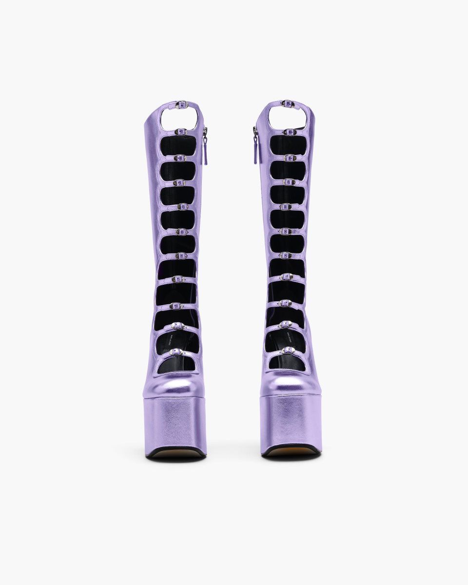 Purple Marc Jacobs The Metallic Kiki Knee High Boot | 062149-QGZ