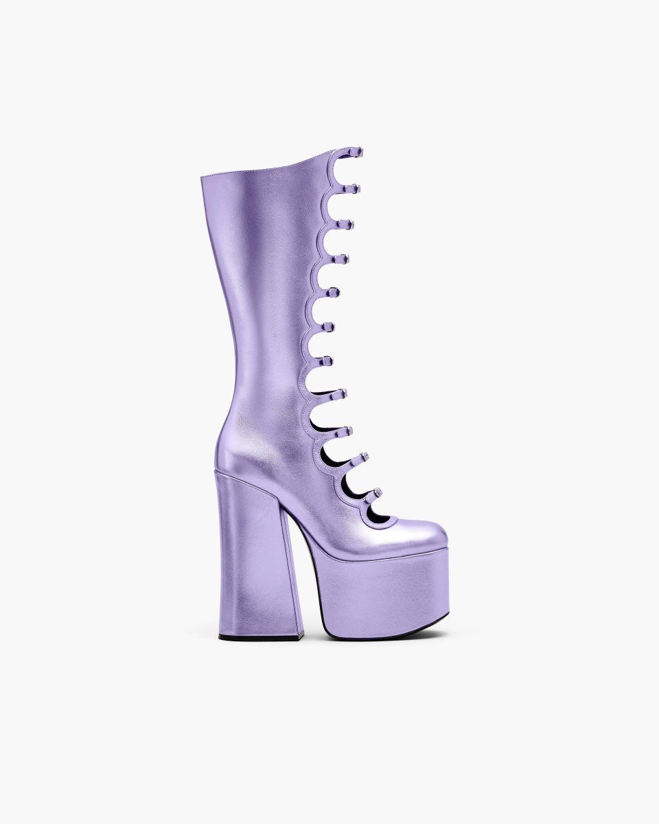 Purple Marc Jacobs The Metallic Kiki Knee High Boot | 062149-QGZ