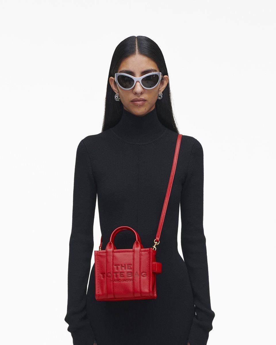 Red Marc Jacobs The Leather Crossbody Tote Bag | 342987-FSN