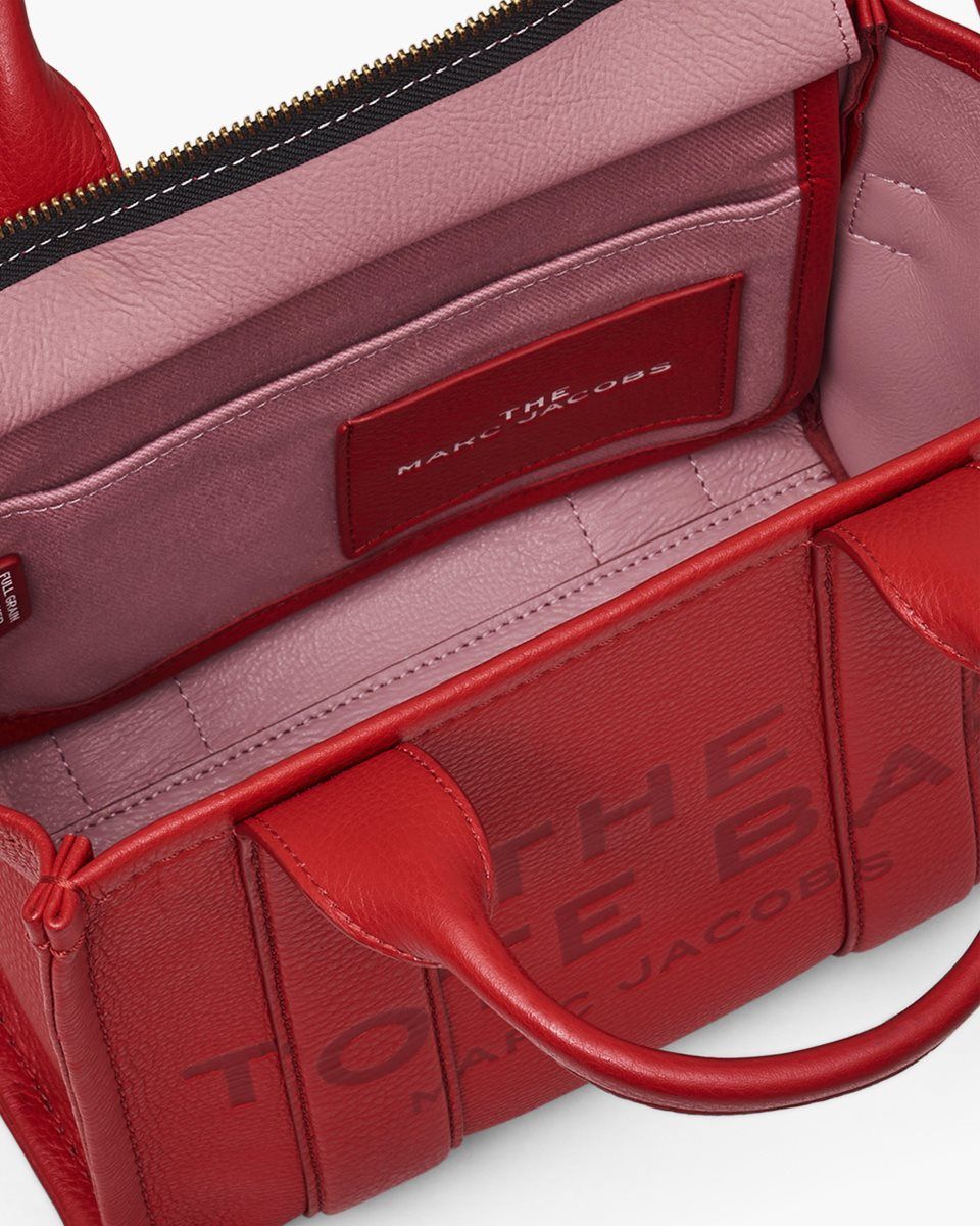 Red Marc Jacobs The Leather Small Tote Bag | 186549-RJB