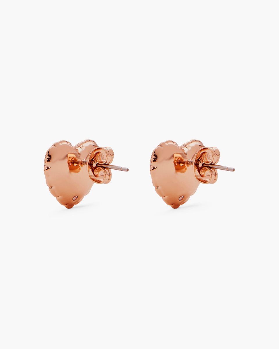 Rose Gold Marc Jacobs Balloon Heart Earrings | 498075-ODM