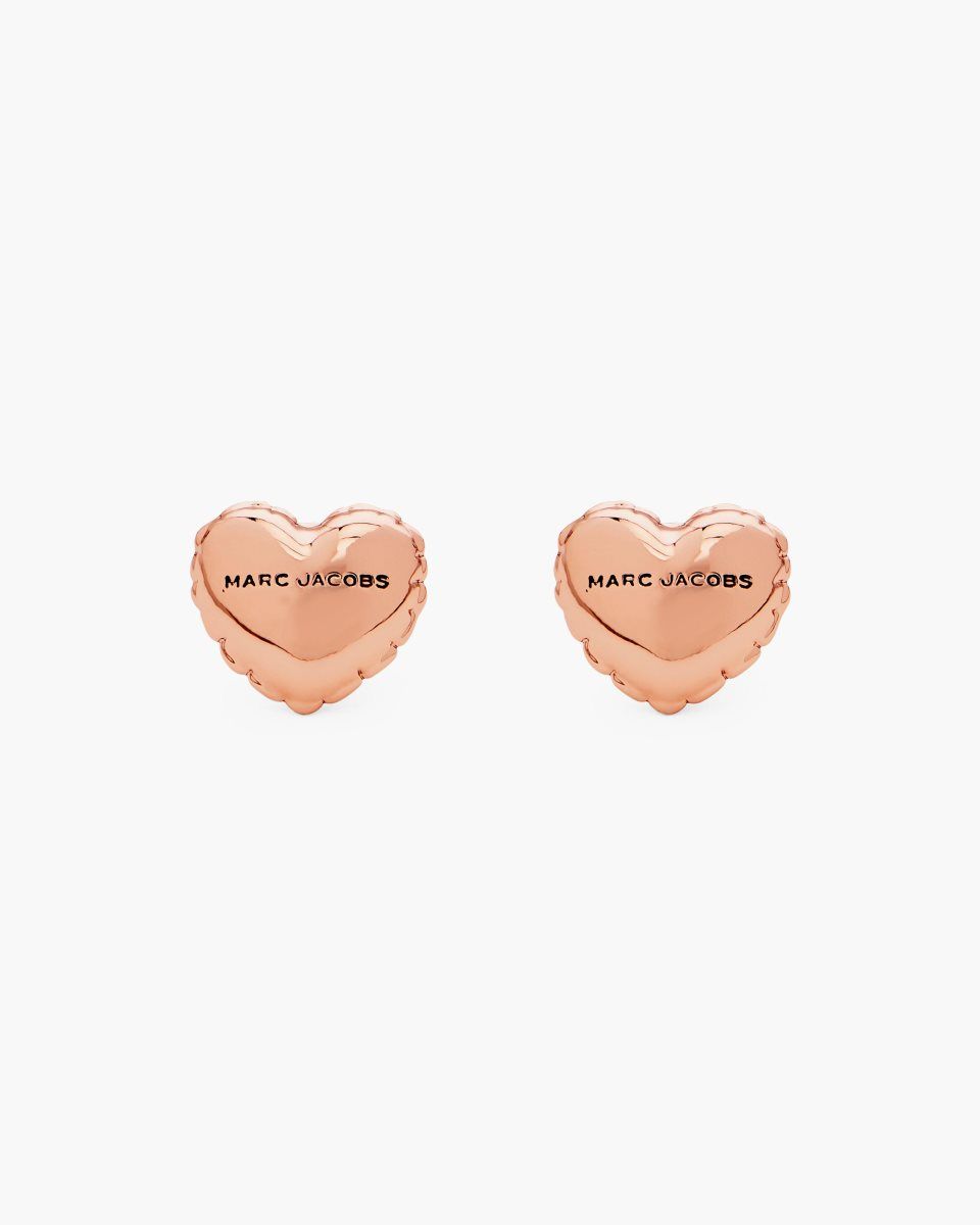 Rose Gold Marc Jacobs Balloon Heart Earrings | 498075-ODM