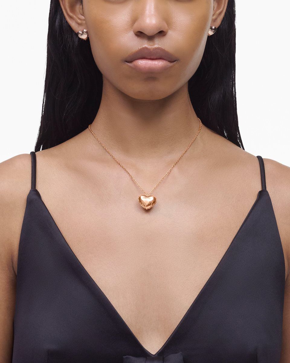 Rose Gold Marc Jacobs Balloon Heart Necklace | 492517-ETS