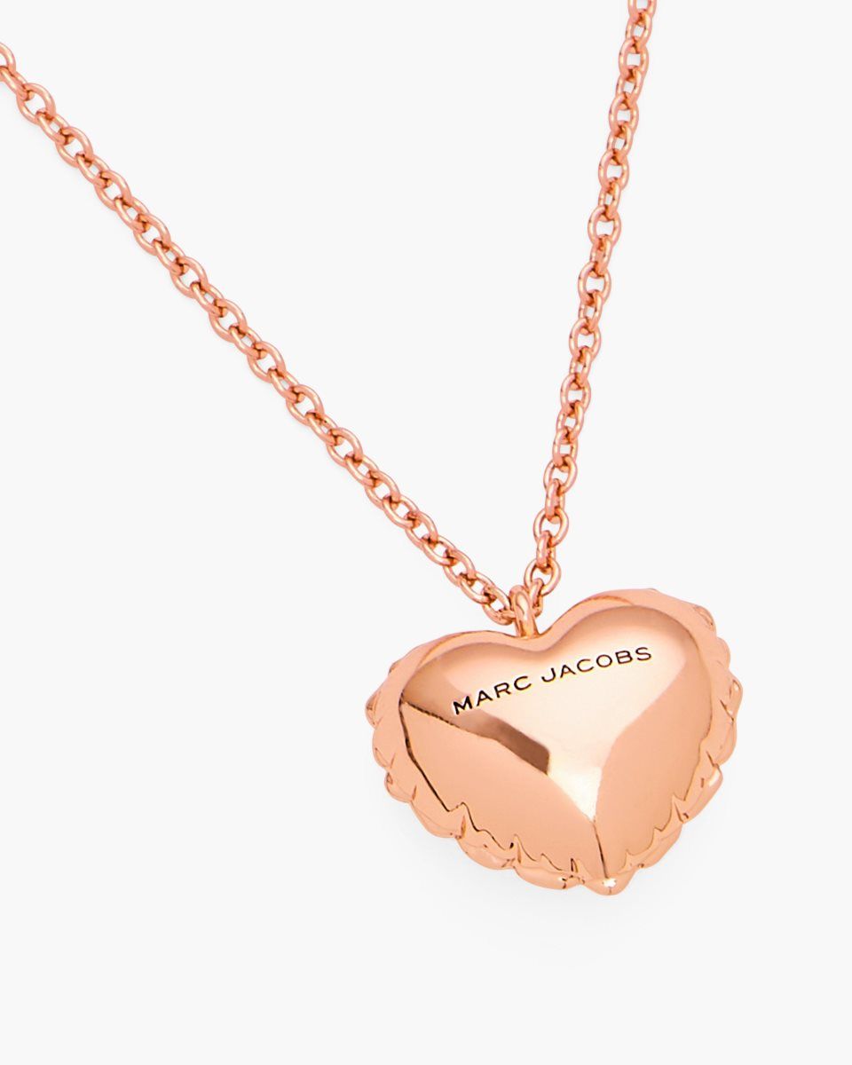 Rose Gold Marc Jacobs Balloon Heart Necklace | 492517-ETS