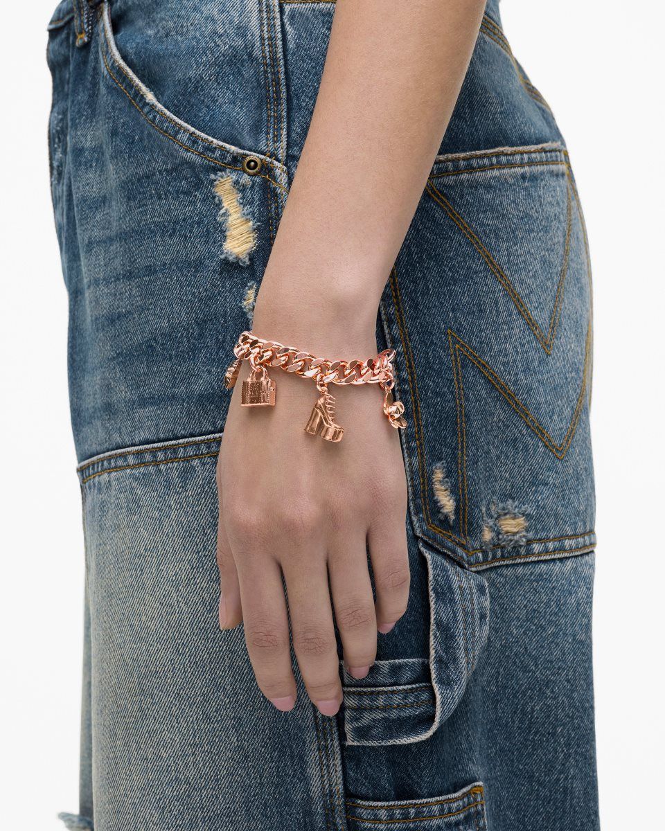 Rose Gold Marc Jacobs The Mini Icon Charm Bracelet | 837502-MFC