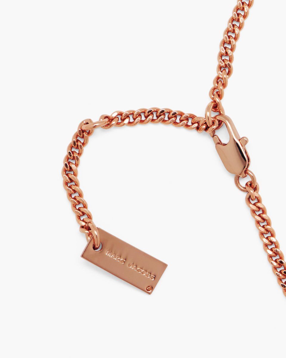 Rose Gold Marc Jacobs The Tote Bag Necklace | 049768-LVF