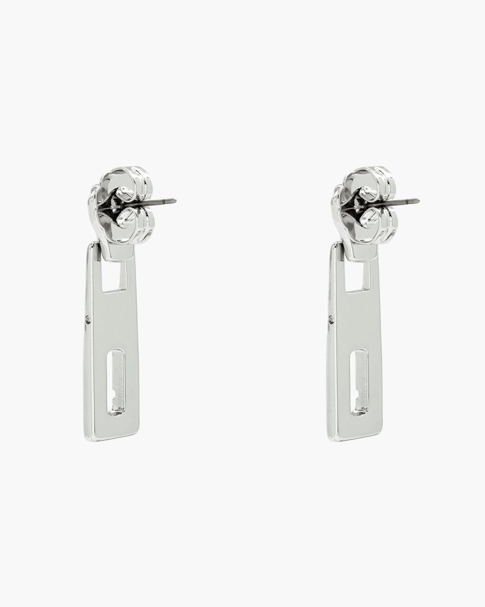 Silver Marc Jacobs J Marc Zipper Earrings | 765412-CYJ