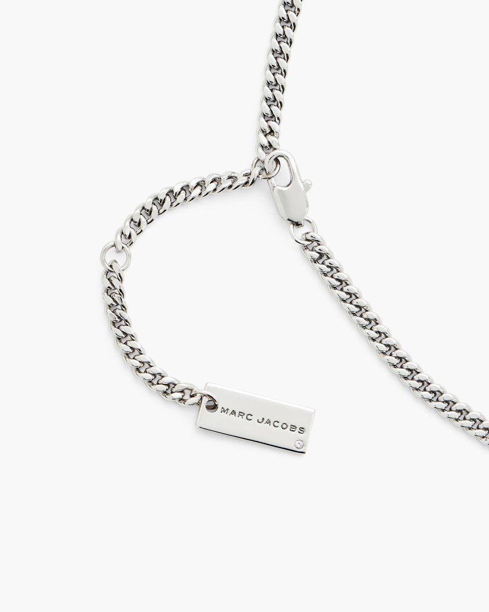 Silver Marc Jacobs J Marc Zipper Necklace | 764182-LXC