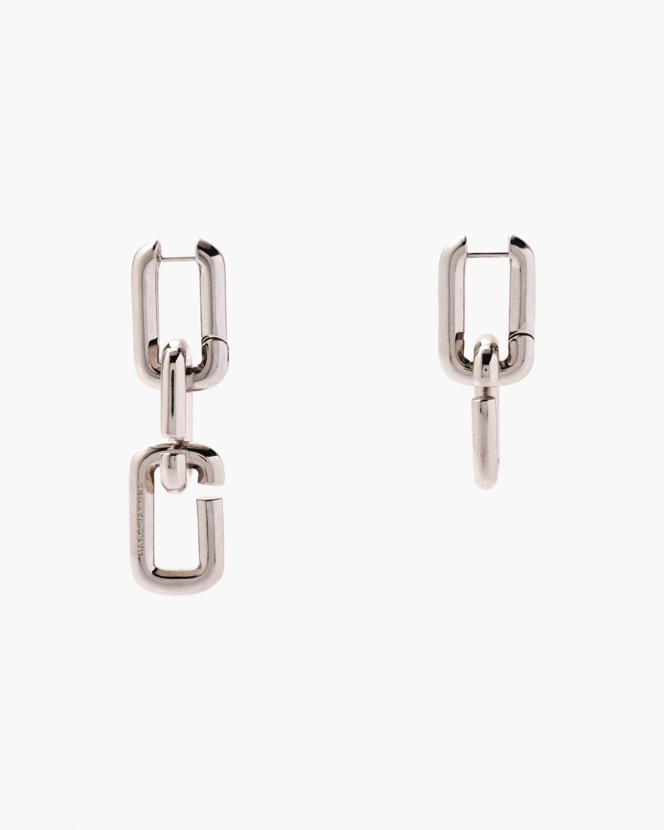 Silver Marc Jacobs The J Marc Chain Link Earrings | 754986-WCK