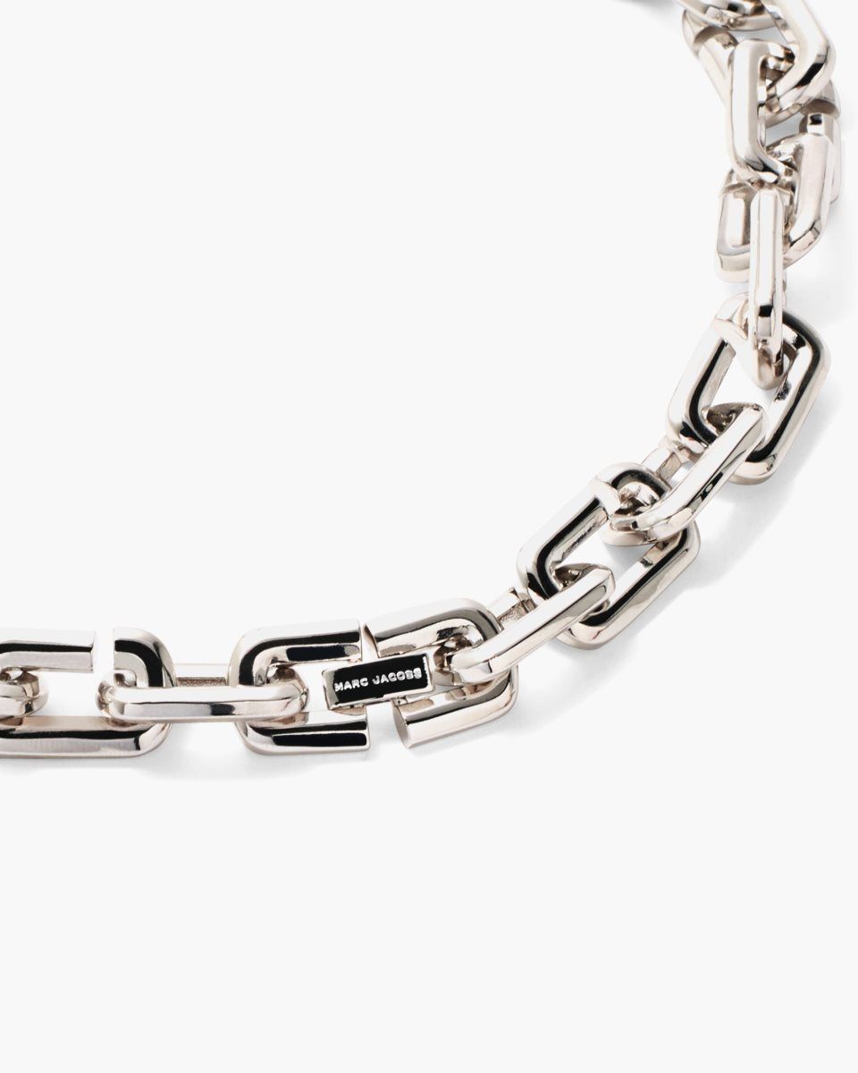 Silver Marc Jacobs The J Marc Chain Link Necklace | 576801-HSN