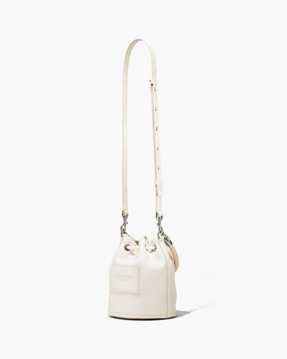 Silver Marc Jacobs The Leather Bucket Bag | 127650-UVQ