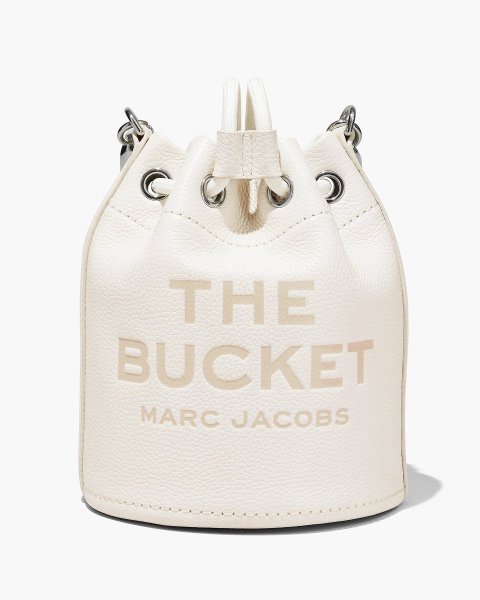 Silver Marc Jacobs The Leather Bucket Bag | 127650-UVQ