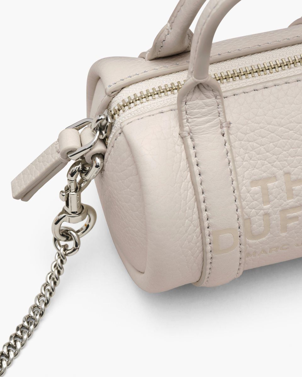 Silver Marc Jacobs The Leather Nano Duffle Crossbody | 516847-SOF