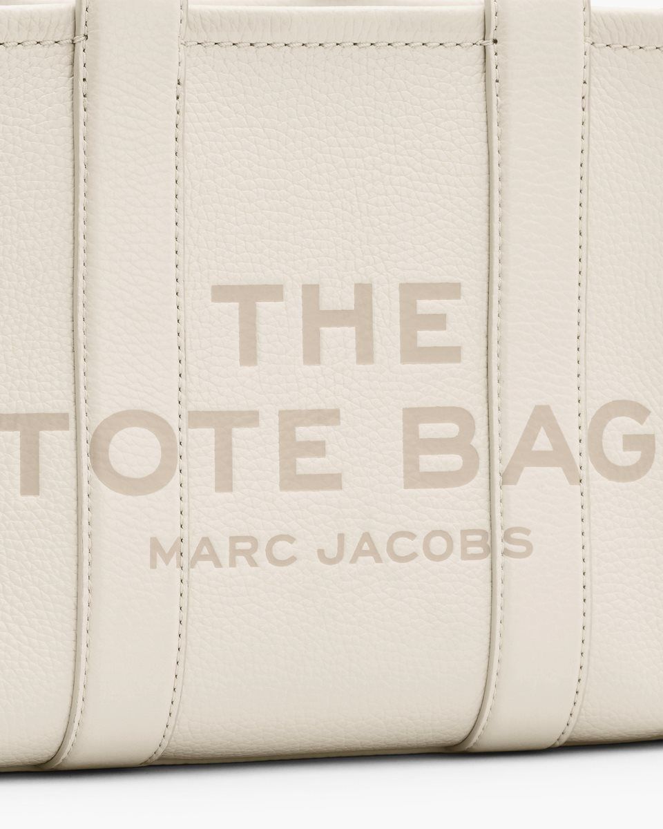 Silver Marc Jacobs The Leather Small Tote Bag | 205679-GEW