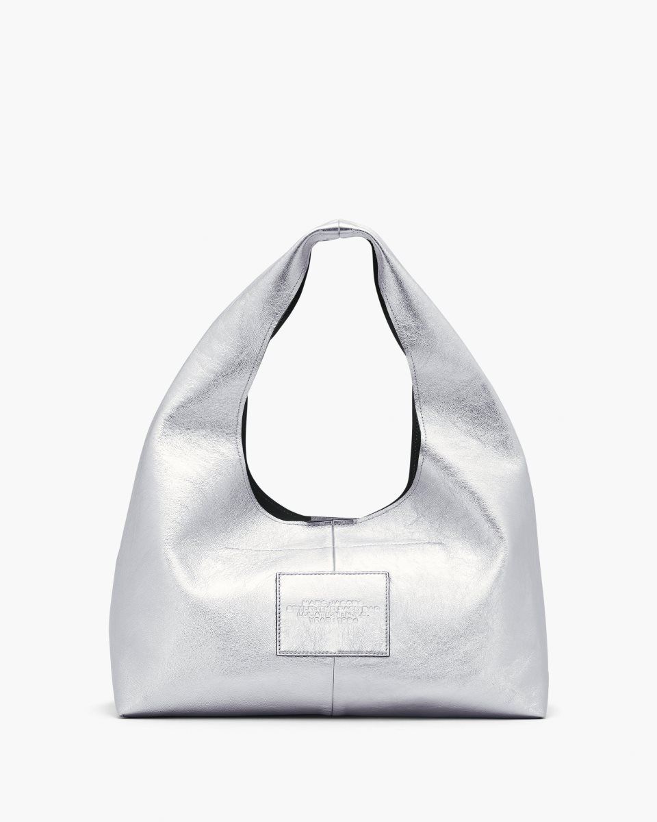 Silver Marc Jacobs The Metallic Leather Sack Bag | 263485-ZWF