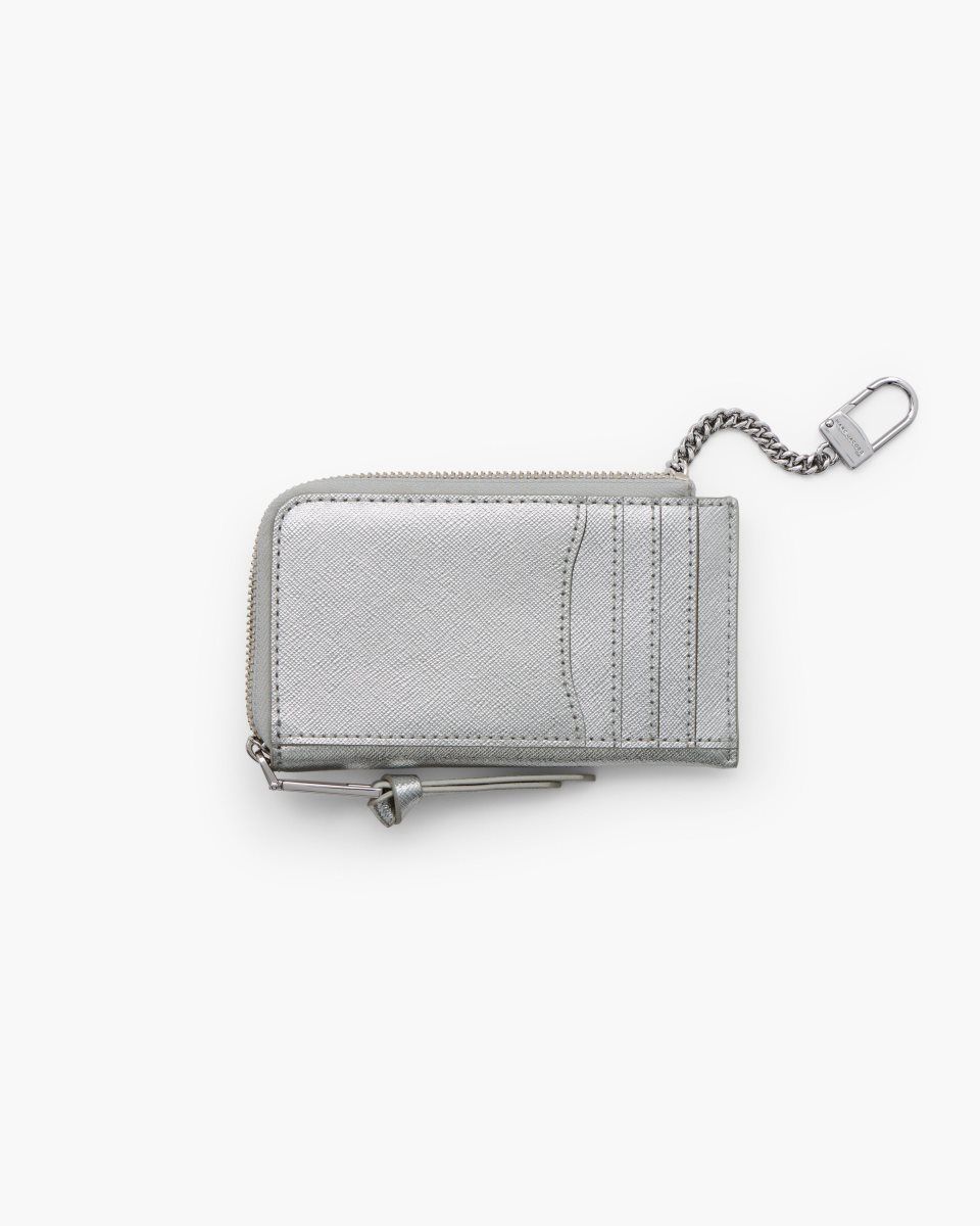 Silver Marc Jacobs The Metallic Utility Snapshot Top Zip Multi Wallet | 741532-CSQ