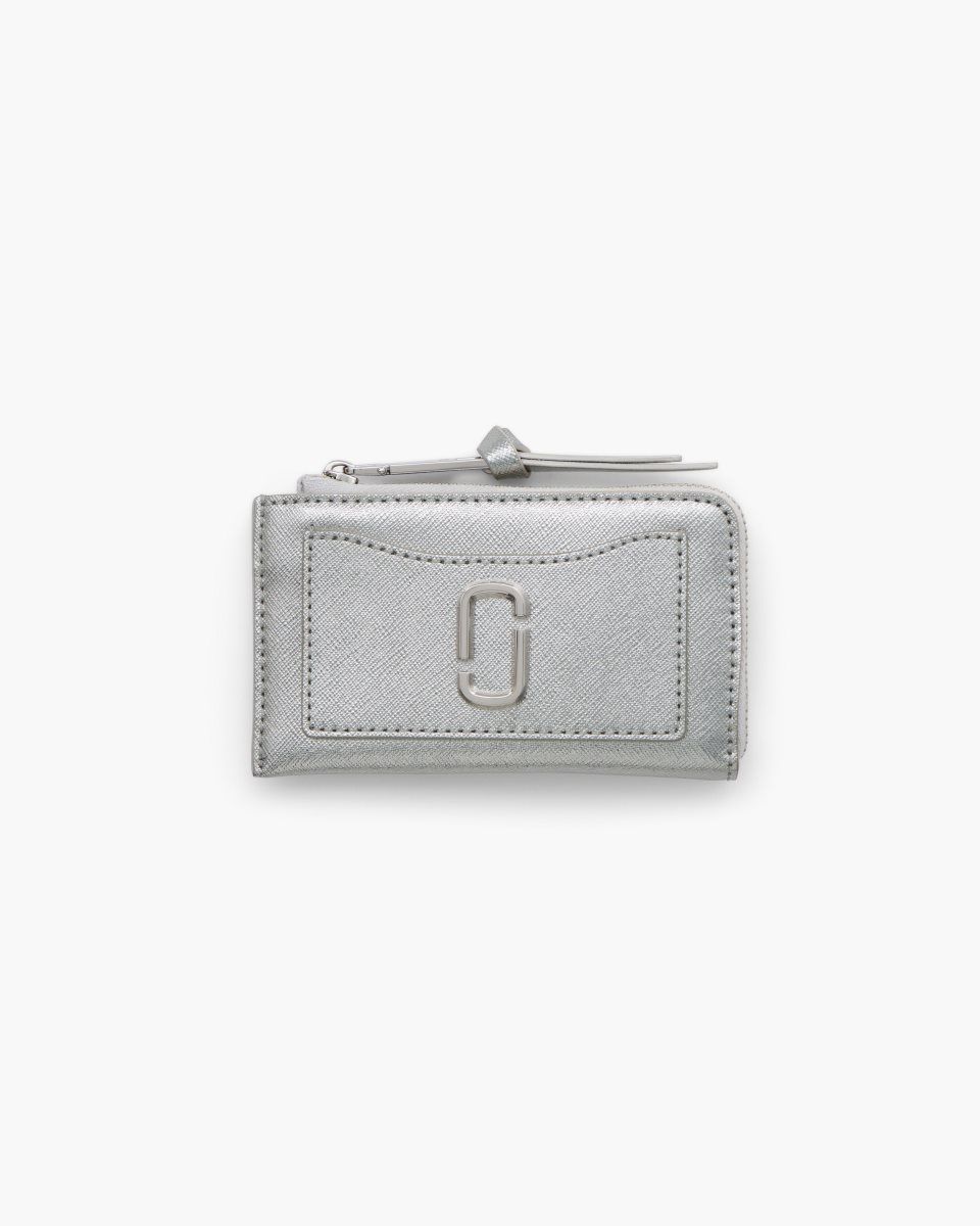 Silver Marc Jacobs The Metallic Utility Snapshot Top Zip Multi Wallet | 741532-CSQ