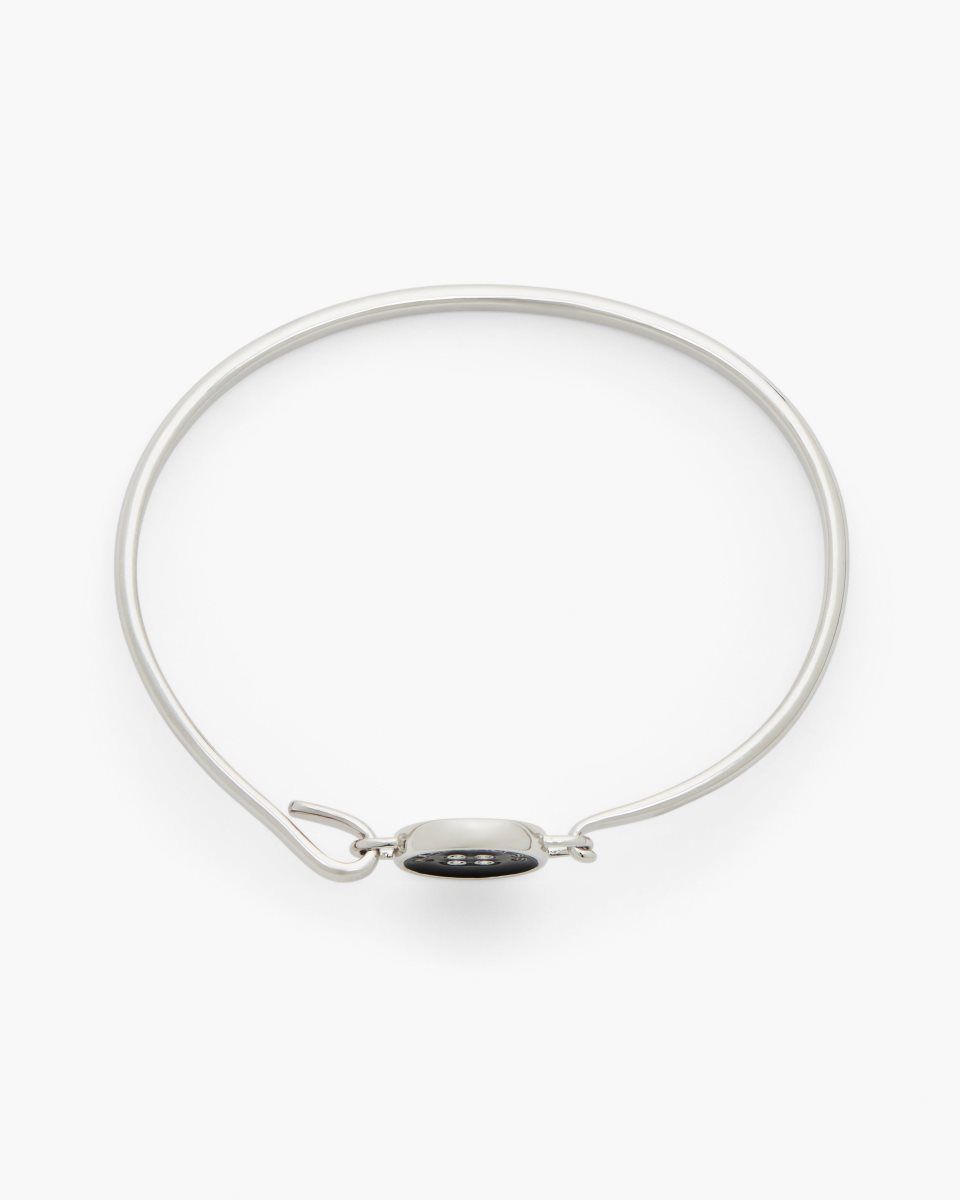 Silver / Black Marc Jacobs The Button Hinge Bracelet | 548326-SQV