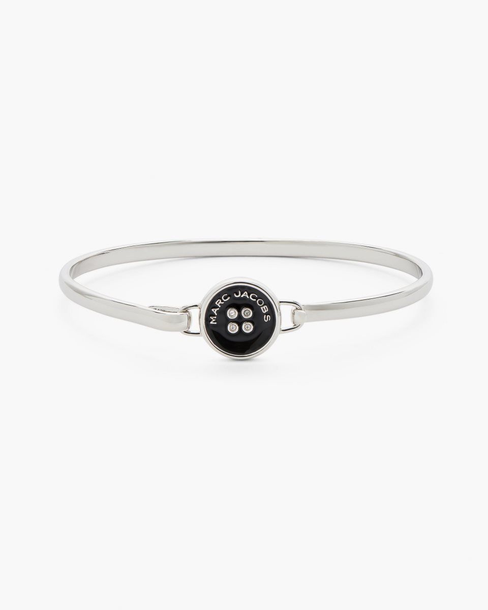 Silver / Black Marc Jacobs The Button Hinge Bracelet | 548326-SQV