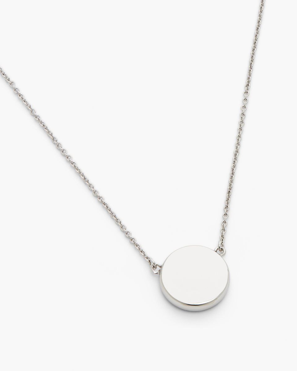 Silver / Black Marc Jacobs The Button Pendant Necklace | 320895-TLY