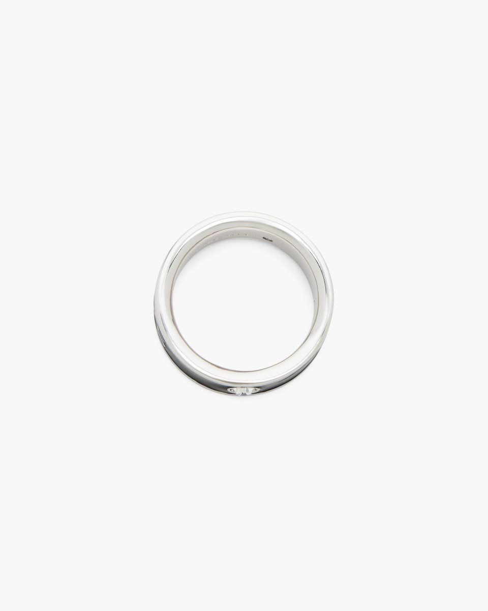 Silver / Black Marc Jacobs The Marc Jacobs Enamel Ring | 367401-EPC