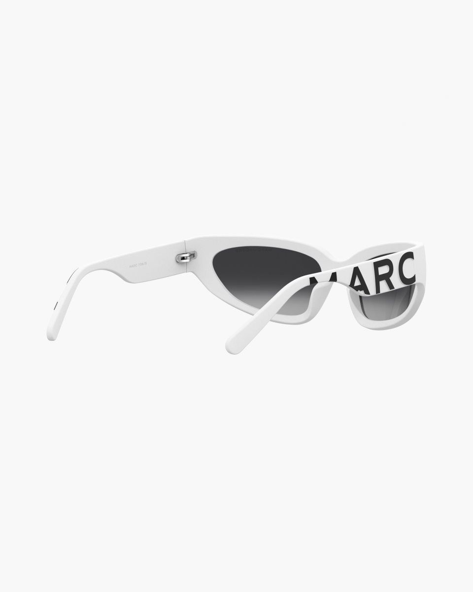 White Marc Jacobs The Bold Logo Wrapped Sunglasses | 502967-VPK