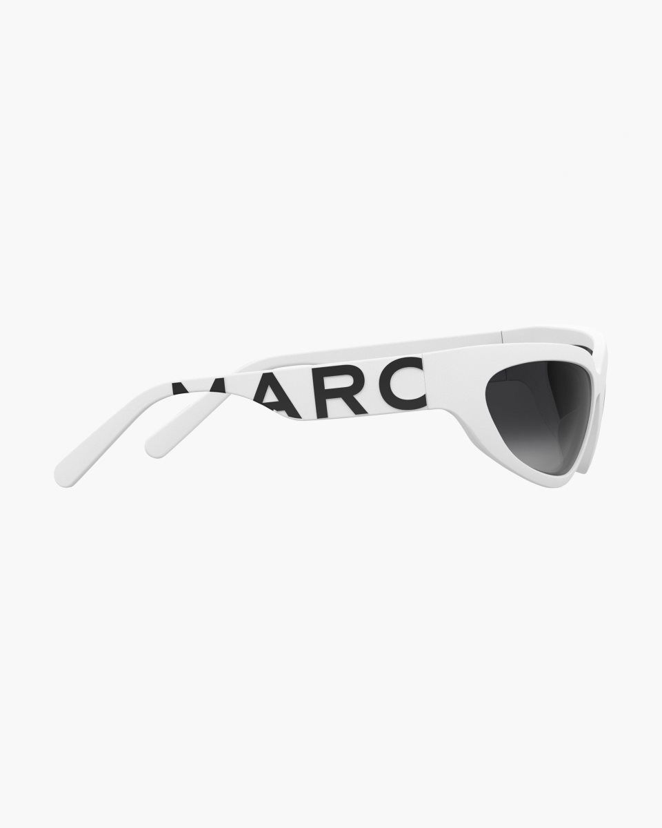 White Marc Jacobs The Bold Logo Wrapped Sunglasses | 502967-VPK