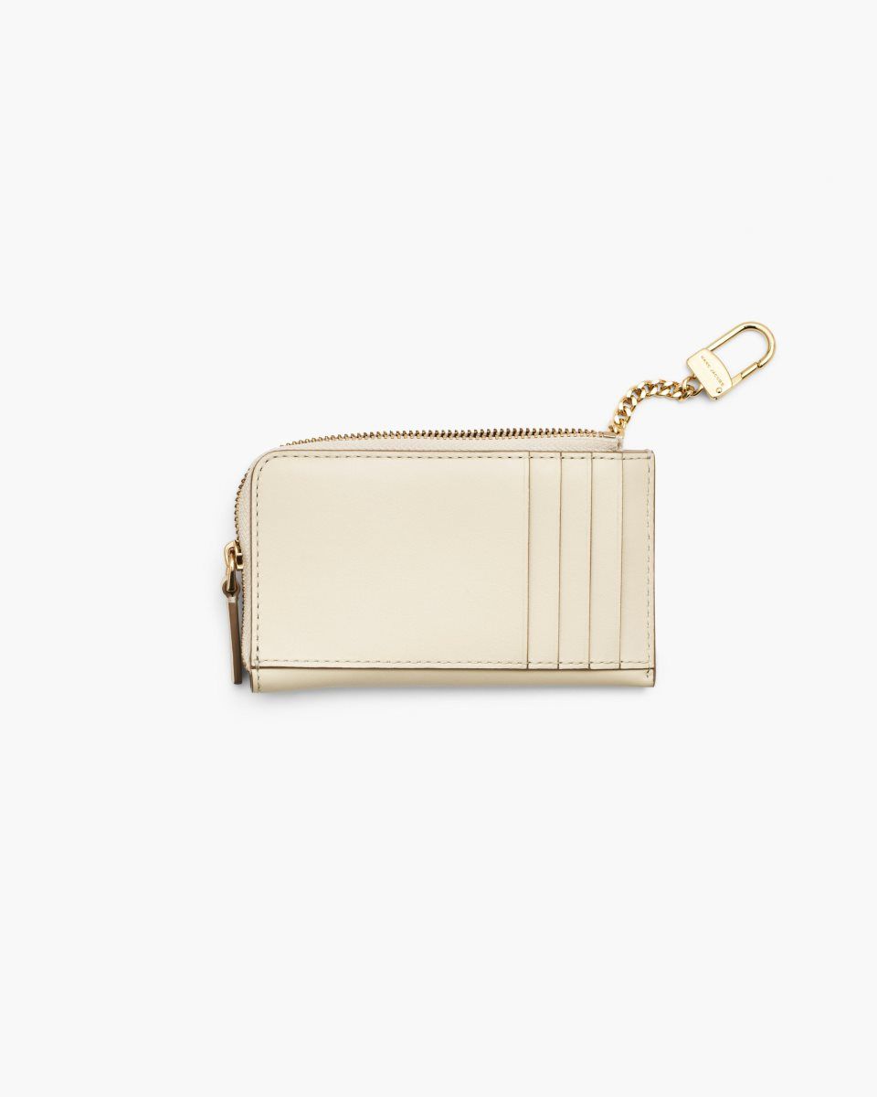 White Marc Jacobs The Covered J Marc Top Zip Multi Wallet | 427019-CFQ