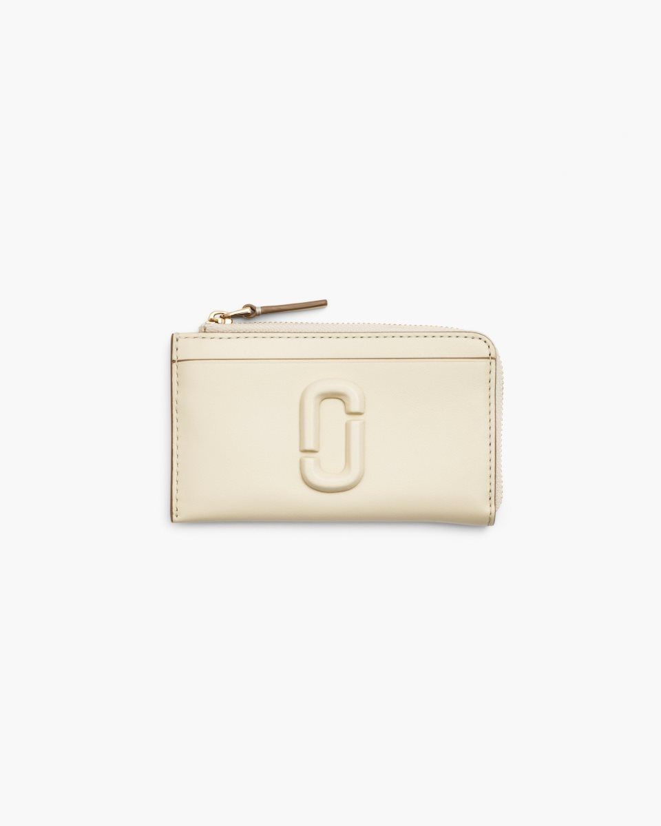 White Marc Jacobs The Covered J Marc Top Zip Multi Wallet | 427019-CFQ