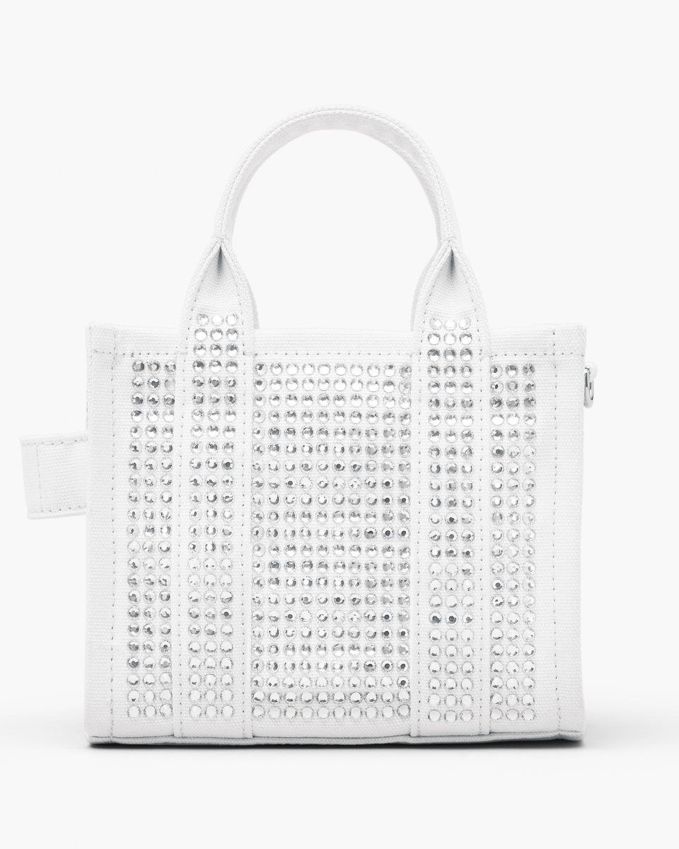 White Marc Jacobs The Crystal Canvas Crossbody Tote Bag | 845673-AJE