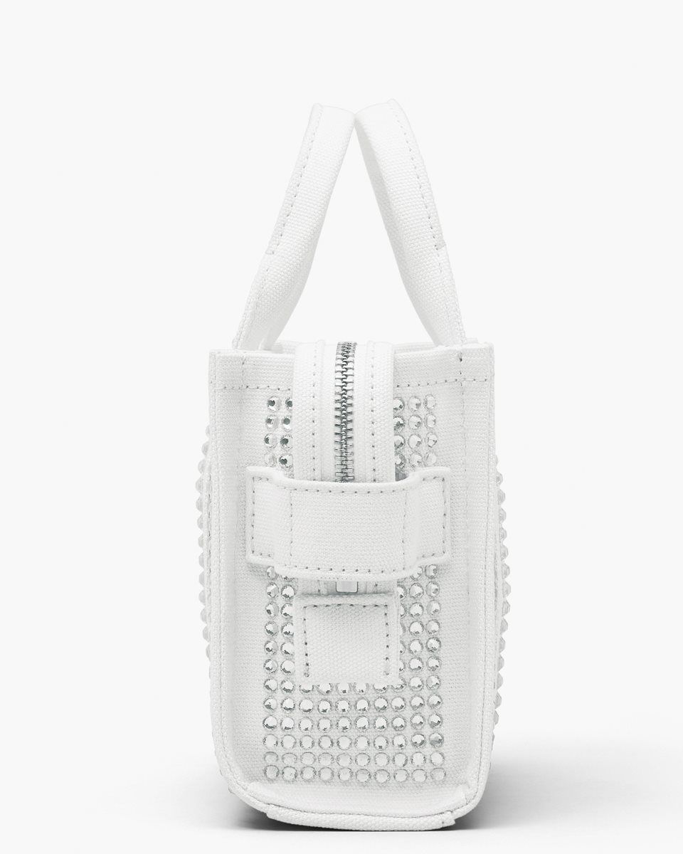 White Marc Jacobs The Crystal Canvas Crossbody Tote Bag | 845673-AJE