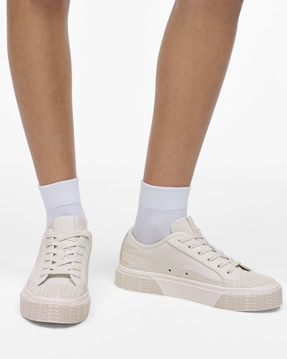 White Marc Jacobs The Leather Sneaker | 652348-WSO