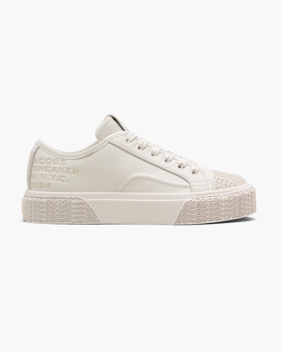 White Marc Jacobs The Leather Sneaker | 652348-WSO