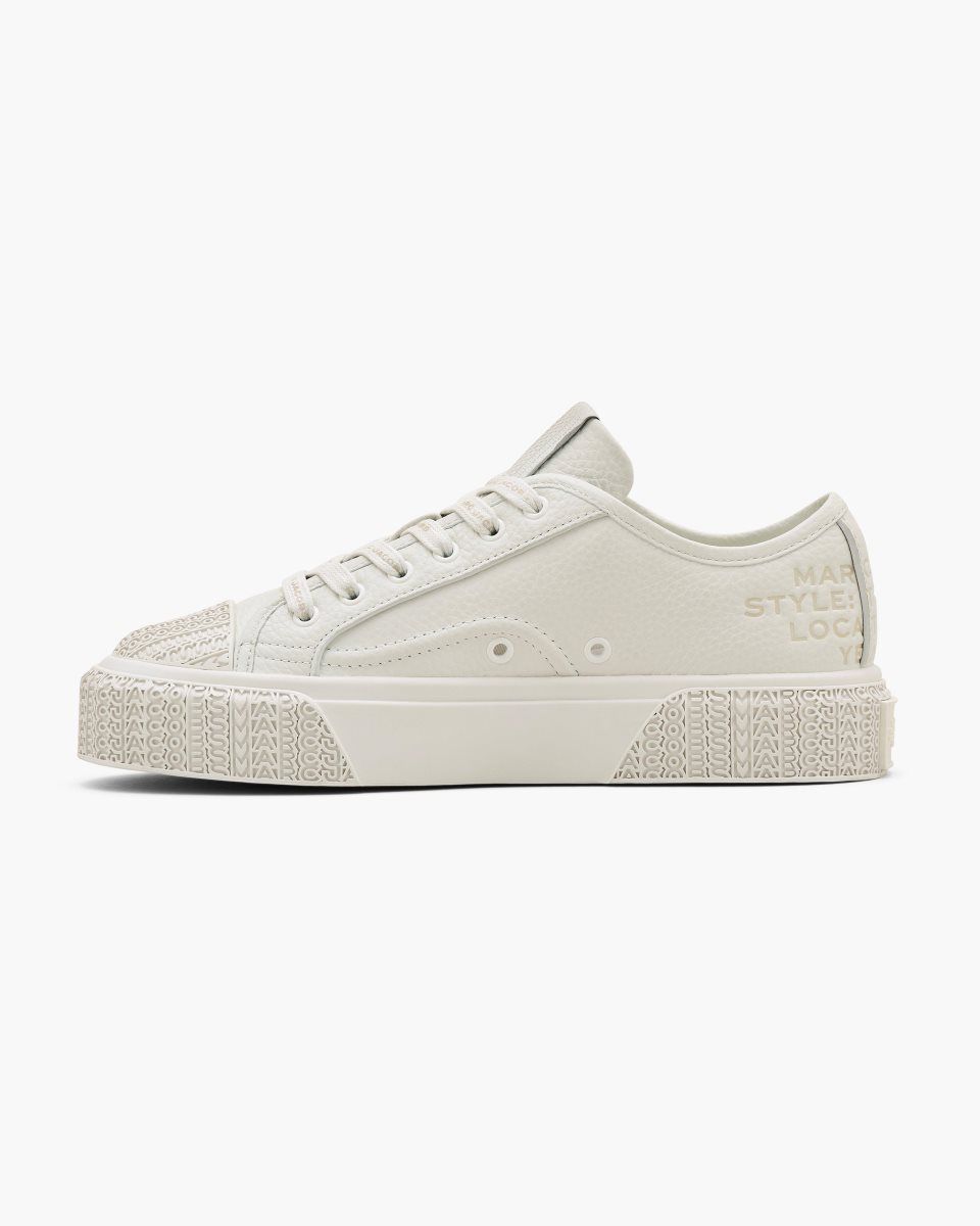 White Marc Jacobs The Leather Sneaker | 652348-WSO