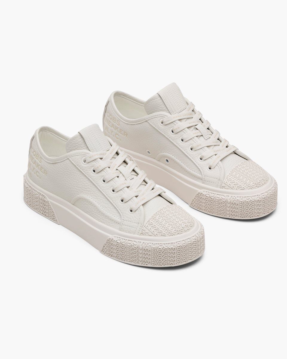 White Marc Jacobs The Leather Sneaker | 652348-WSO