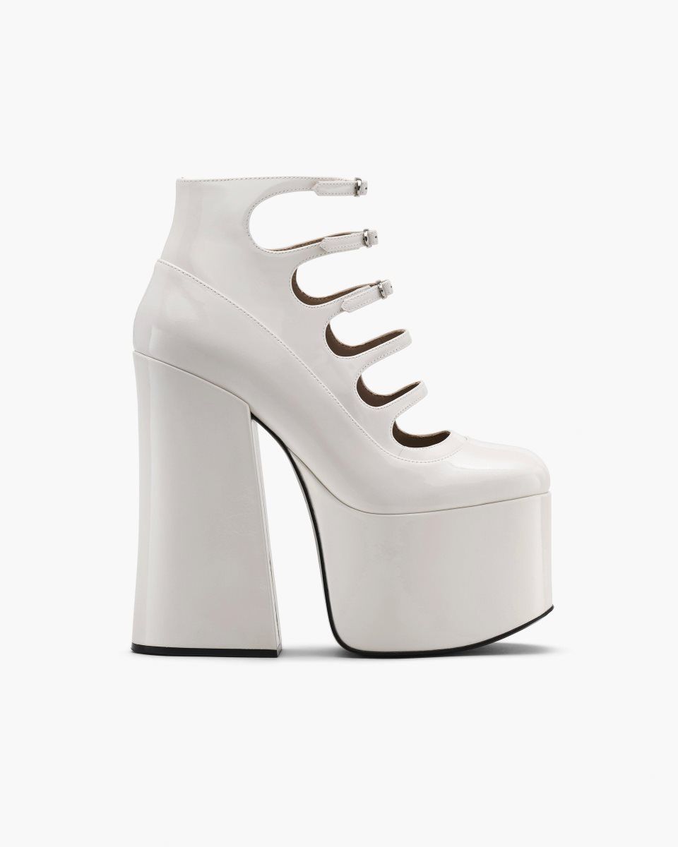 White Marc Jacobs The Patent Leather Kiki Ankle Boot | 695804-KIP