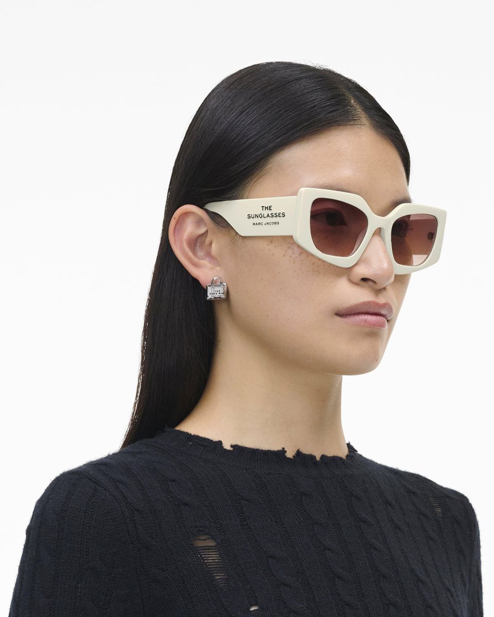 White Marc Jacobs The Square Cat Eye Sunglasses | 162587-JMI