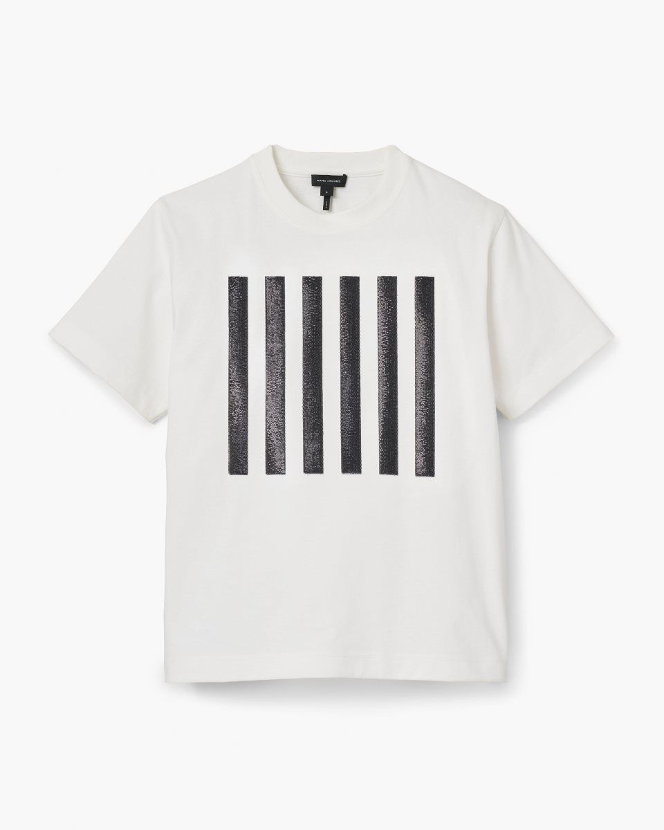 White Marc Jacobs The Stripe Box Tee | 284617-MFR